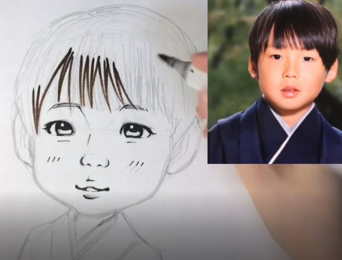 子供 男の子の似顔絵の書き方 ペン入れ 似顔絵 イラスト描き方講座