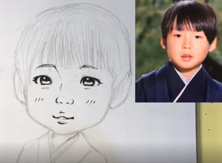 子供 男の子の似顔絵の書き方 ペン入れ 似顔絵 イラスト描き方講座
