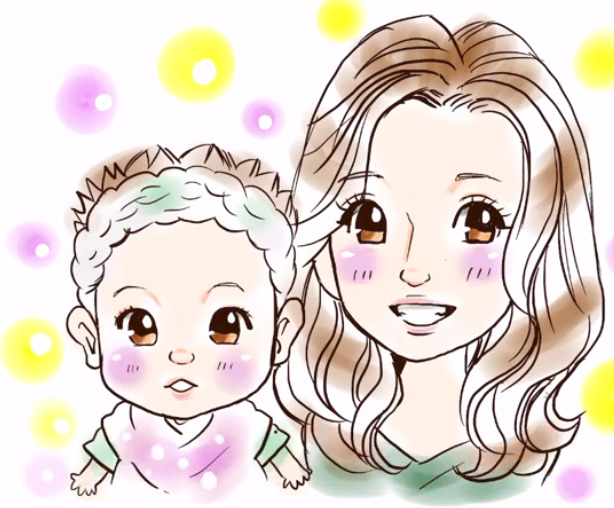 ママと赤ちゃん描き方